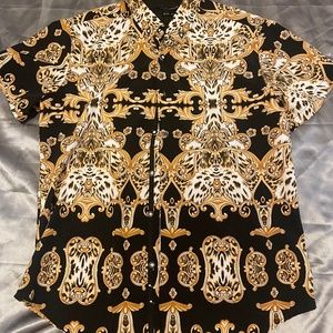 Interaffair Slim Fit Animal Royal Gold Print size Medium